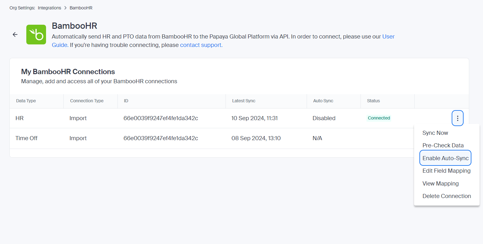 BambooHR API Integration Data In