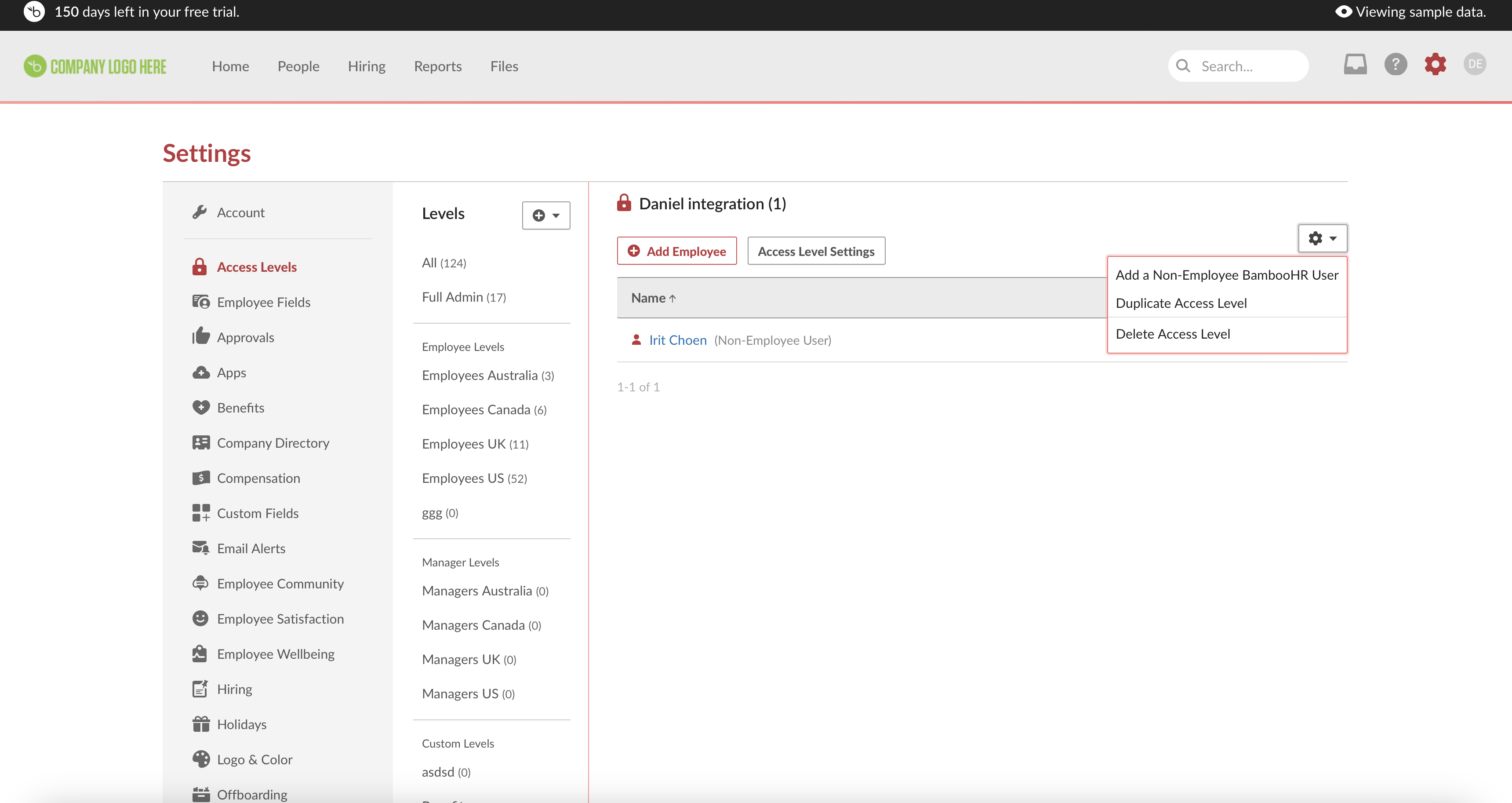 BambooHR API Integration Data In