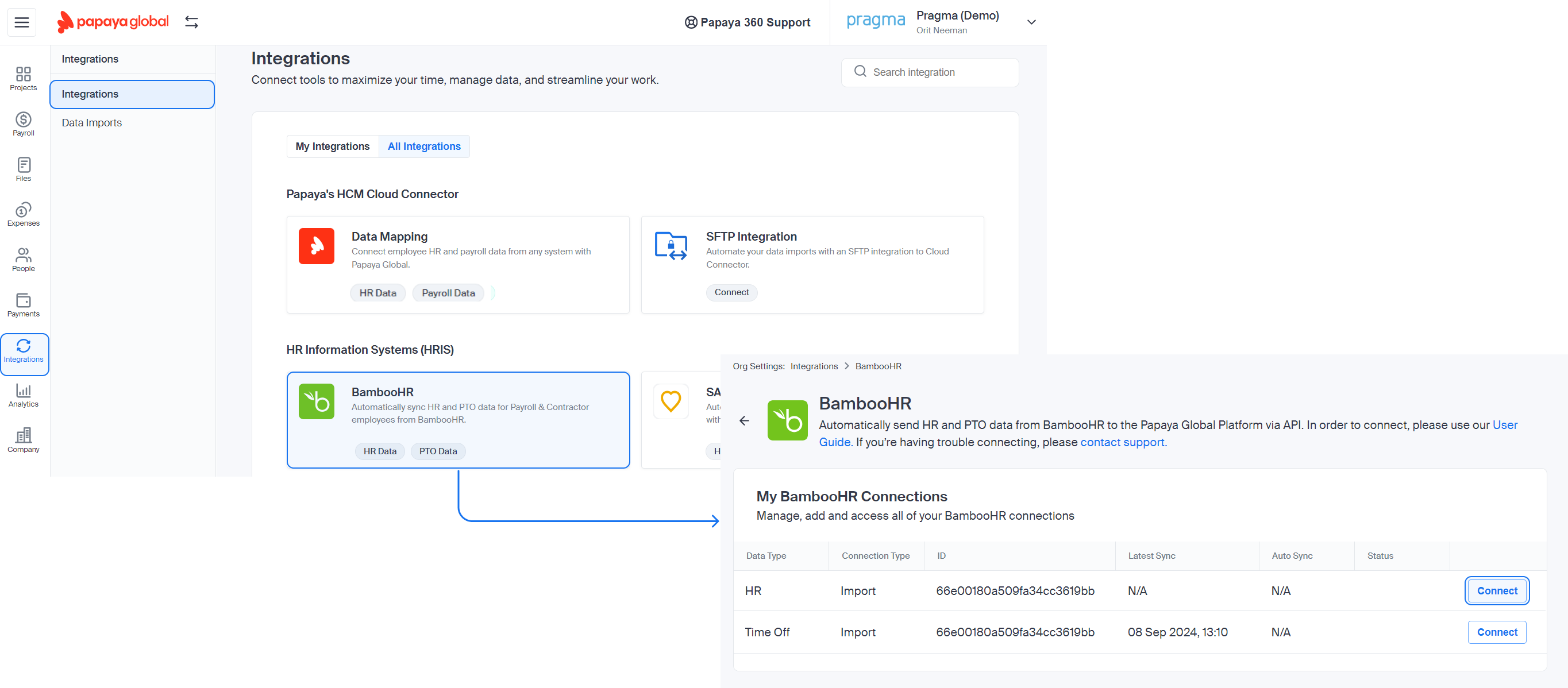 BambooHR API Integration Data In