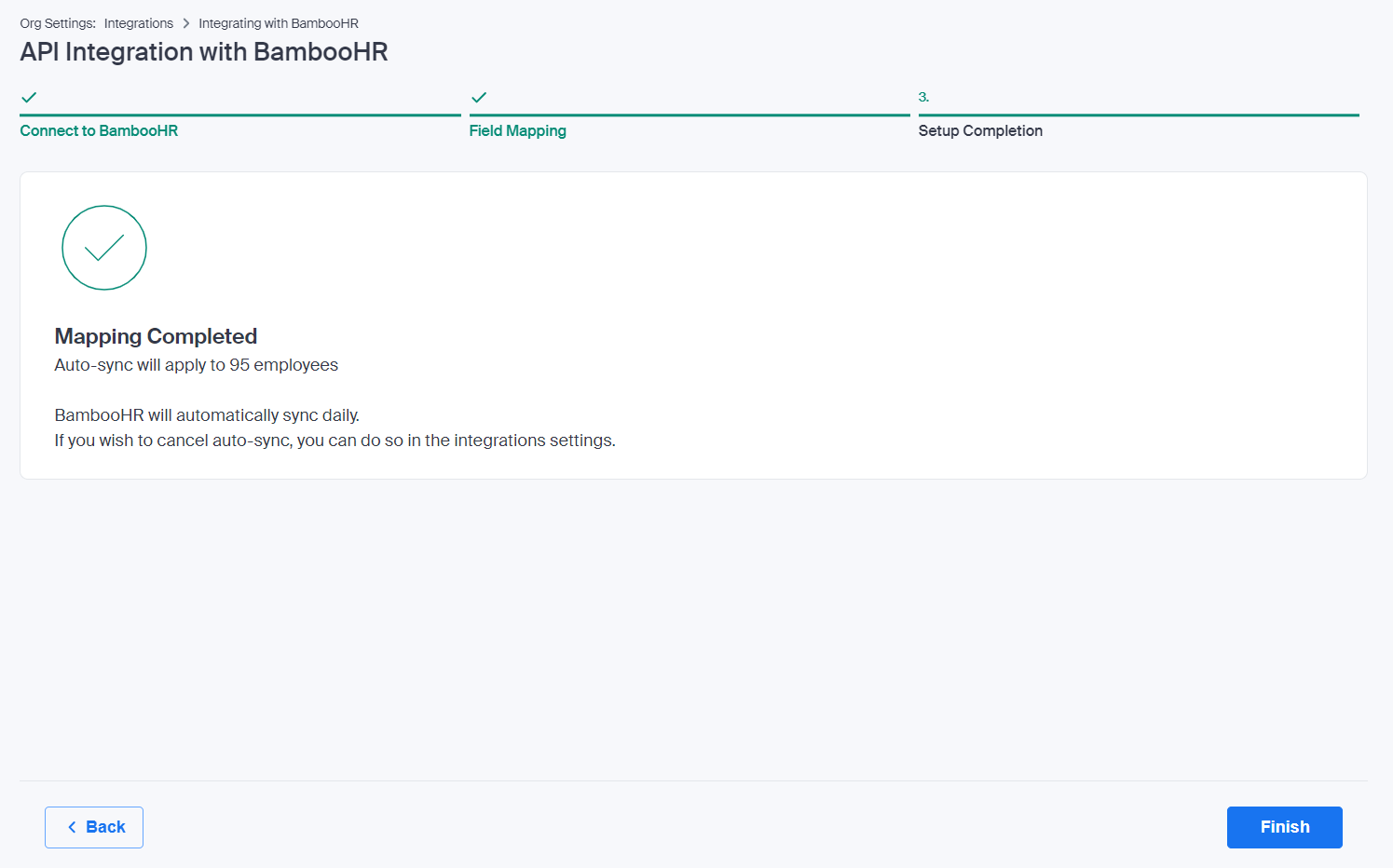 BambooHR API Integration Data In