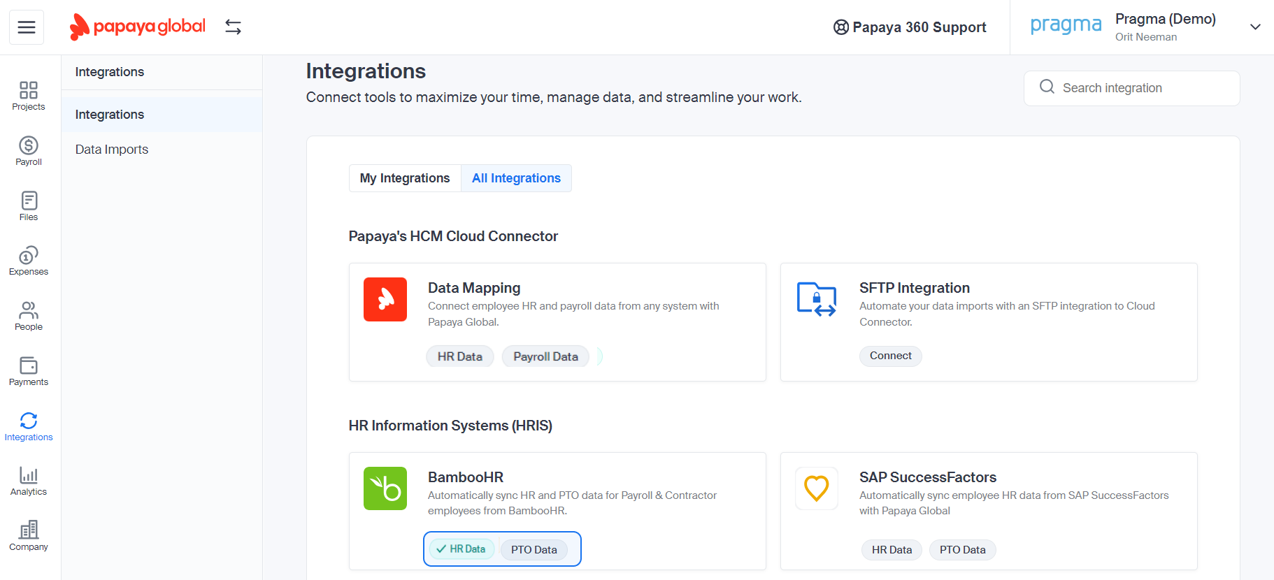 BambooHR API Integration Data In