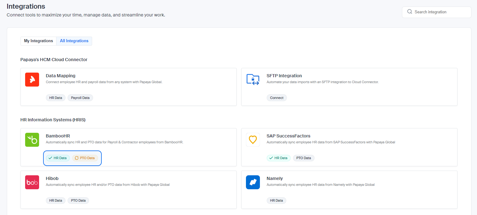 BambooHR API Integration Data In