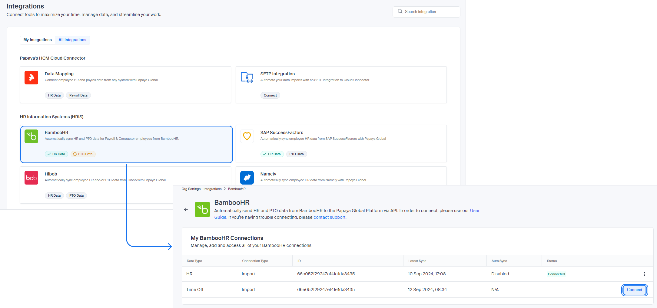BambooHR API Integration Data In