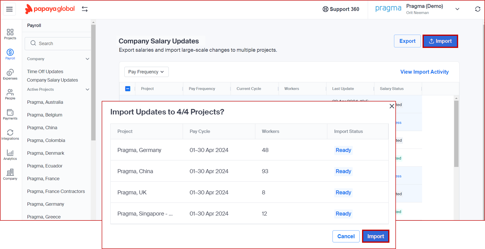 Payroll: Company Salary Updates