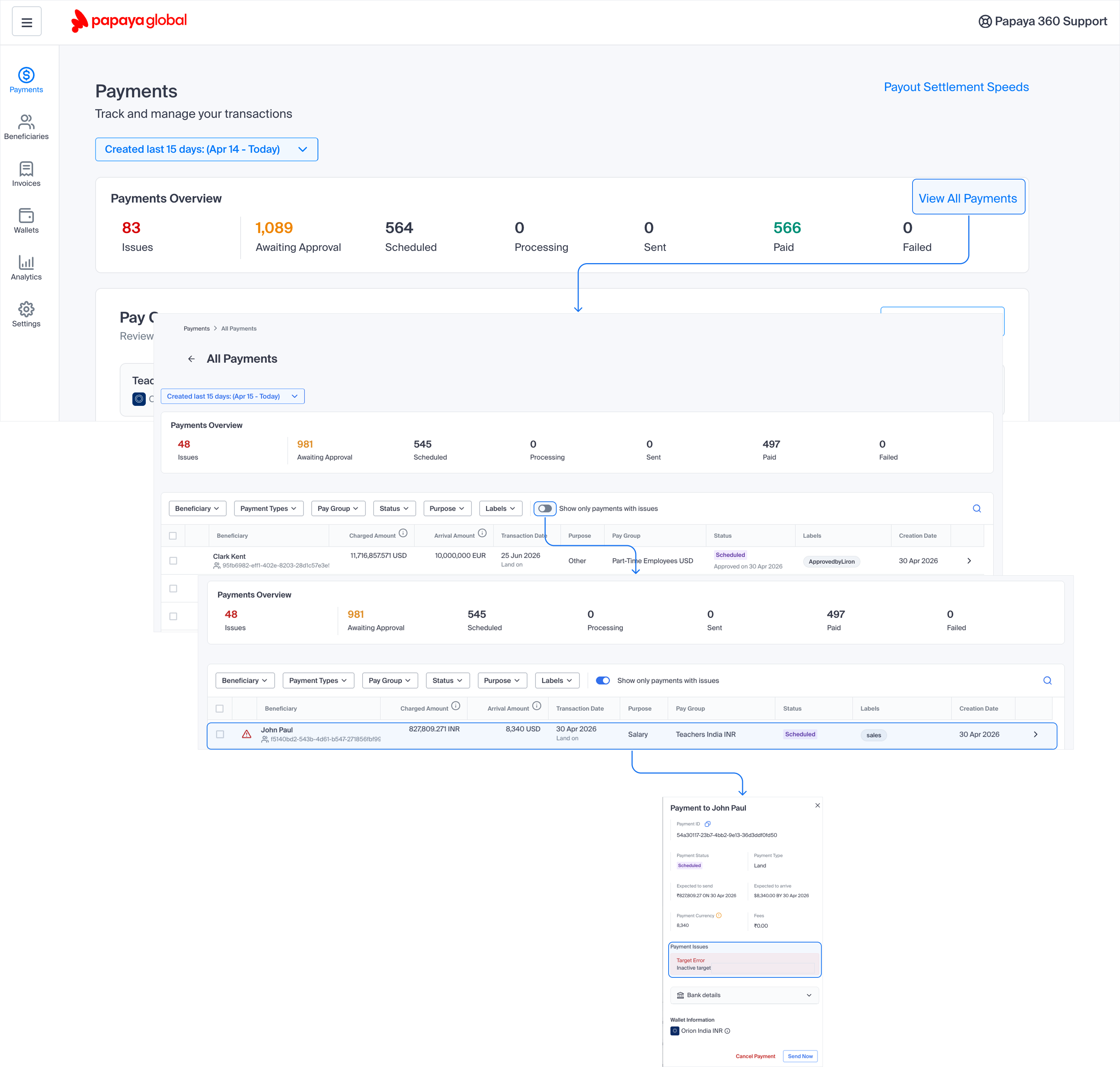 Payments OS - Track payments status